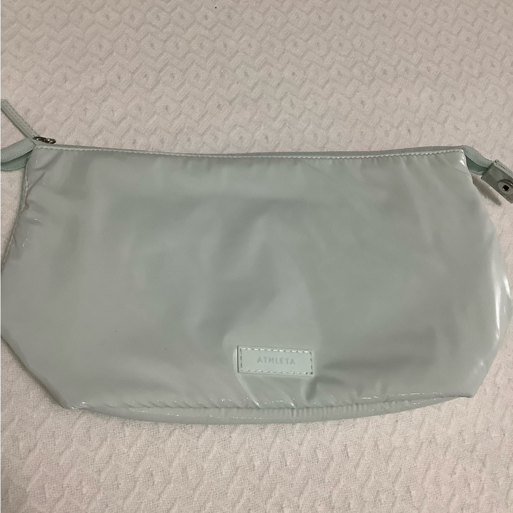 Athleta Glossy Gray Cosmetic Bag